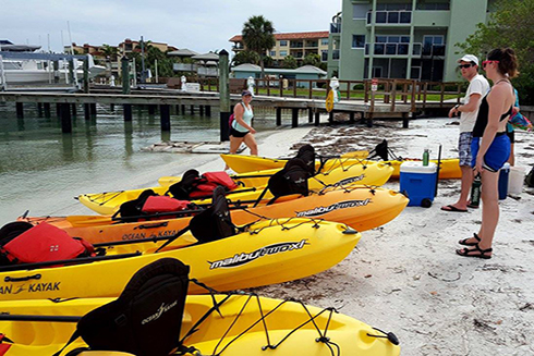 Ready to launch the kayaks.