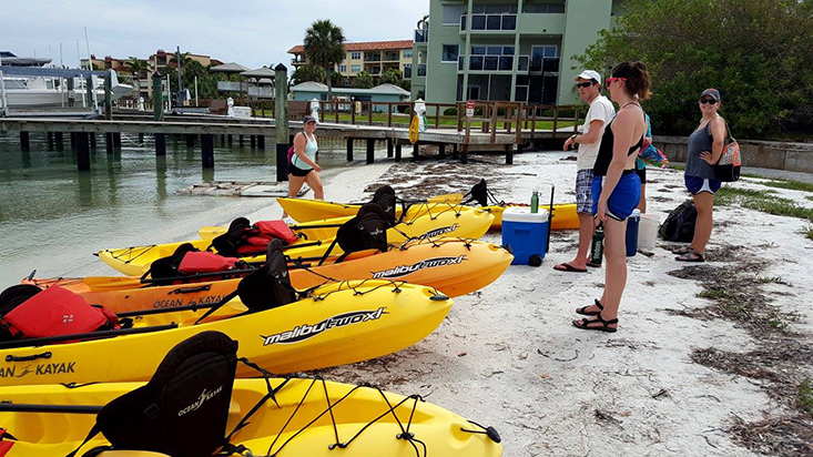 Ready to launch the kayaks.