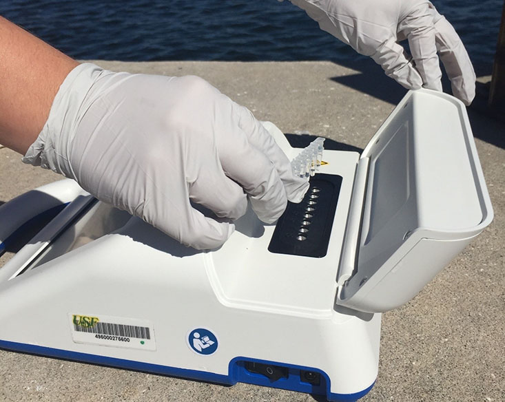 The Red Tide Chek being readied to process samples in the field. Photo courtesy of Dana Nieuwkerk.