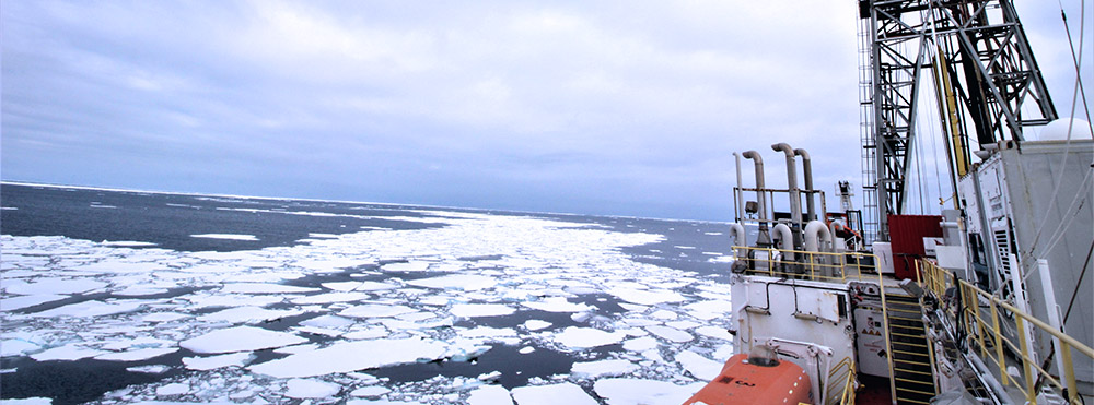 Research vessel JOIDES Resolution surrounded by sea ice as it approaches Antarctica's eastern Ross Sea. CREDIT, Jenny Gales, University of Plymouth.  MAY 18, 2023NEWS