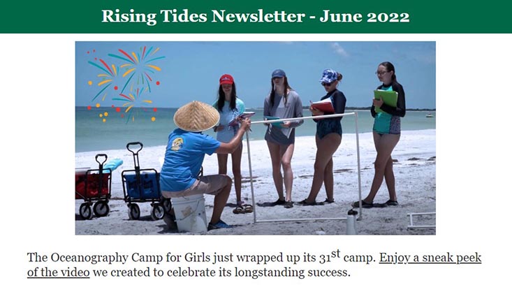 Rising Tides Newsletter, June 2022 edition.