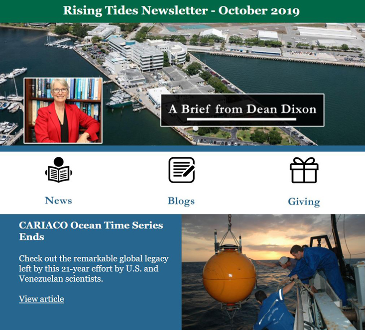 Rising Tides Newsletter, October 2019 edition.