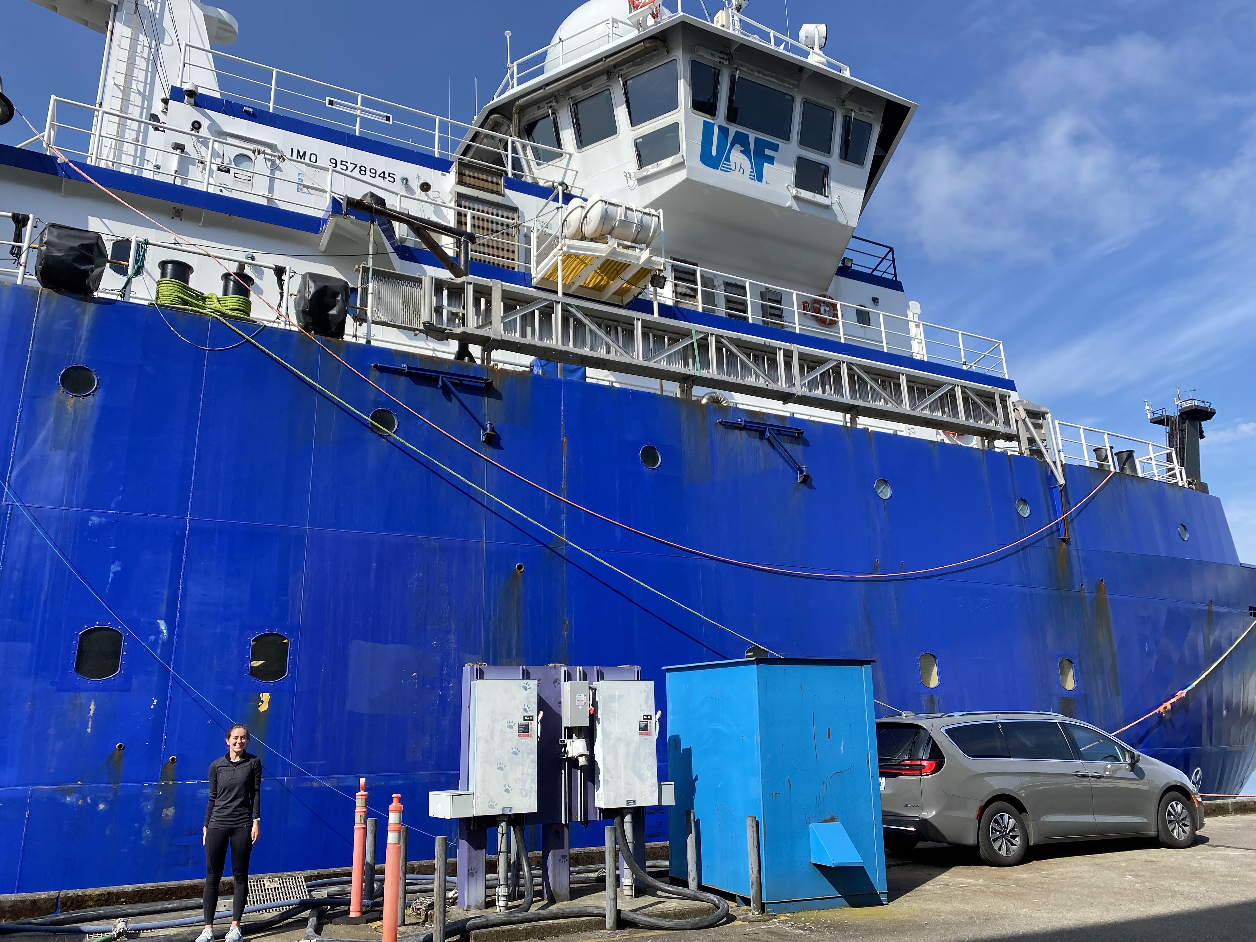 R/V Sikuliaq (next to me for scale).