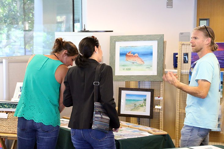 Scientists and artists converse at the Oil Spill Artwork Premiere and Deepwater Horizon Anniversary