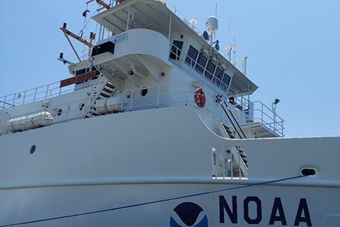 Students and staff members from the three universities accompanied OCS personnel aboard the Nancy Foster for the mapping exercise