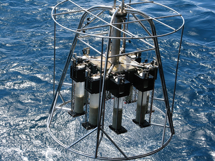 Deep ocean floor sediments were collected from the South Atlantic Ocean by the Royal Research Ship (RRS) James Cook. Credit: Will Homoky