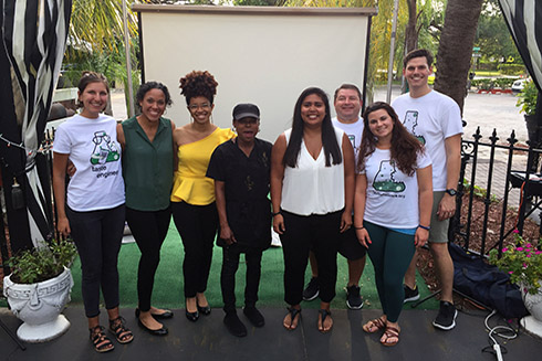 The week-long Taste of Science festival would have not been possible without USF CMS students, faculty, and staff. Organizers, Ben Prueitt, Makenzie Burrows, and Carey Schafer, pose with speakers Cara Estes and Karyna Rosario during the Wednesday night event at Chief’s Creole Café. Photo Credit and caption by: Carey Schafer
