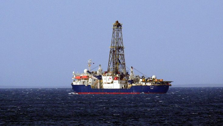 The JOIDES Resolution departing Punta Arenas Chile. Photo Credit: Rob Larter 