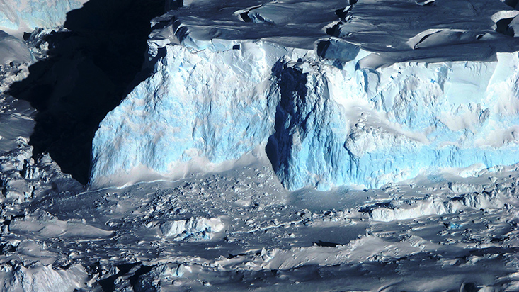 Thwaites Glacier in West Antarctica. Image Credit: NASA/James Yungel 
