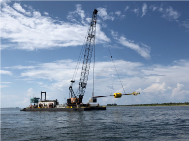 Tsunami buoy being deployed in Tampa Bay