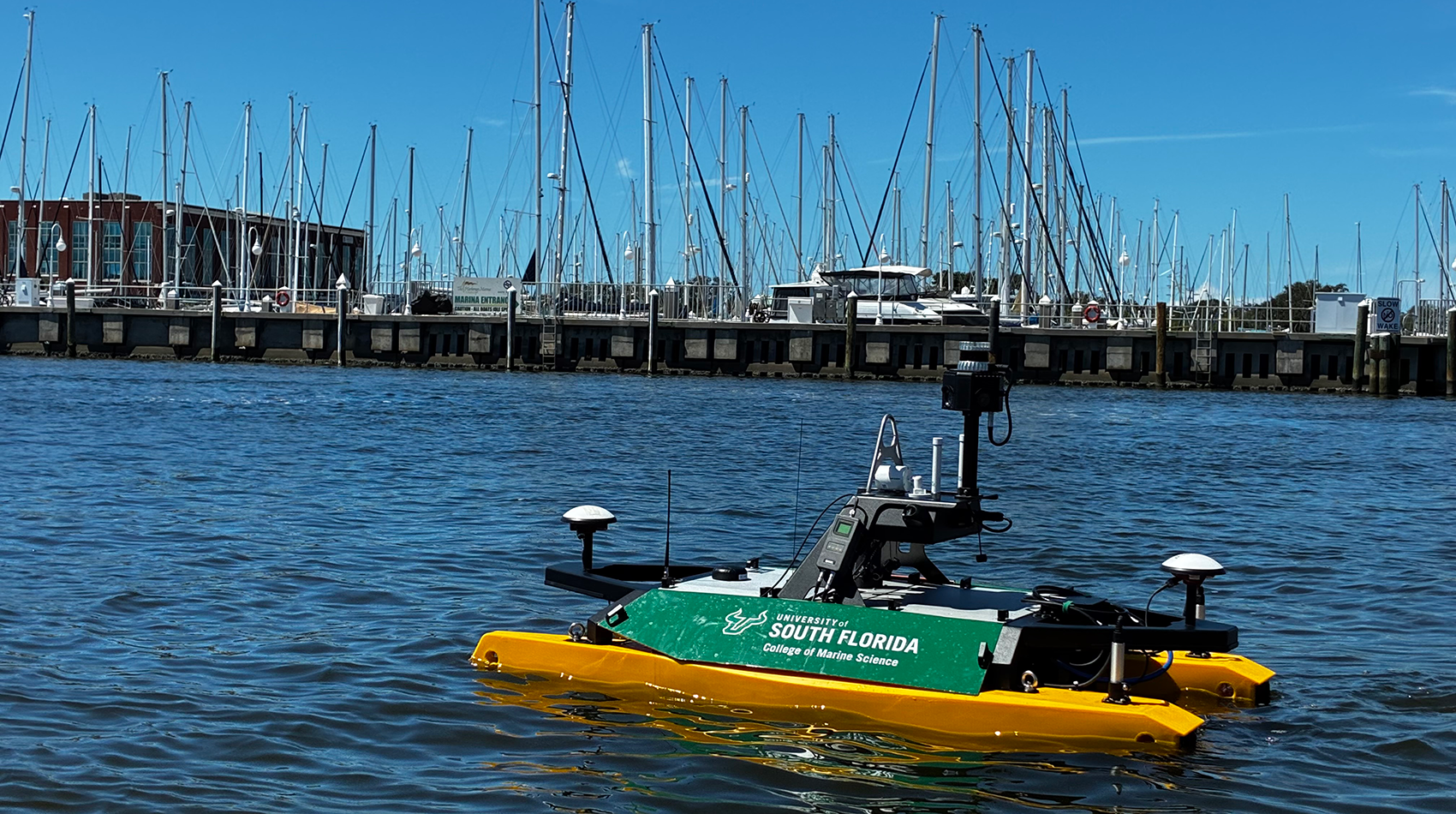 Uncrewed surface vehicles like the one seen here help researchers map nearshore areas.