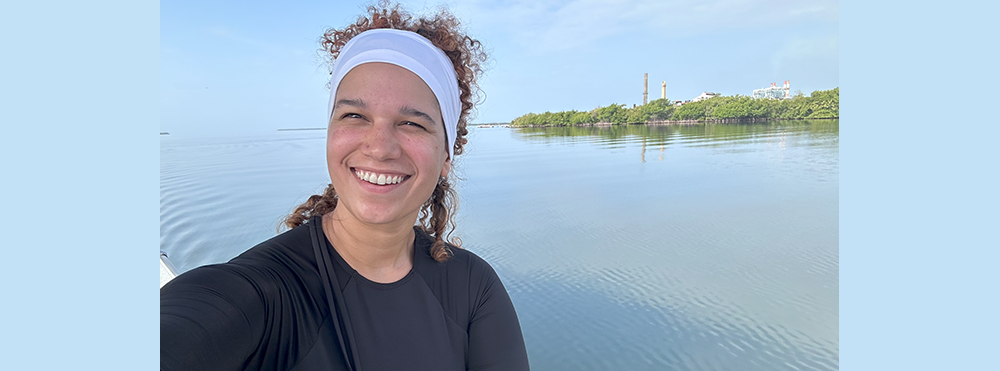 CMS graduate student Angelique Rosa Marín conducts research at Puerto Rico’s Jobos Bay National Estuarine Research Reserve.