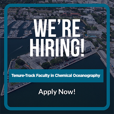 The College of Marine Science (CMS) at the University of South Florida (USF) invites applications for nine-month tenure-track faculty in Chemical Oceanography. 