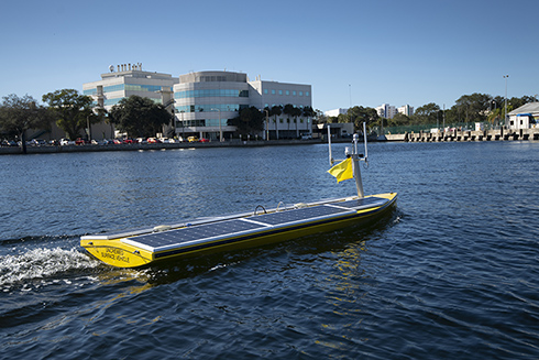 USF marine scientists launch first mission to map Tampa Bay’s vulnerable coastal areas using remotely operated ‘uncrewed’ vessel. Lessons learned from an innovative approach will inform coastal resiliency efforts in Florida and beyond. A press conference was held Dec. 9th. [Additional drone video by Eckerd College / Joe Salcedo.] 