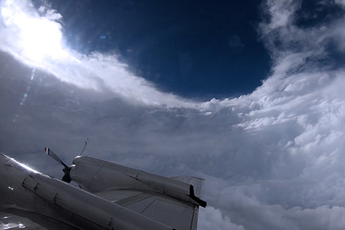 The view from inside Hurricane Florence in 2018. Credit: Nick Underwood/NOAA