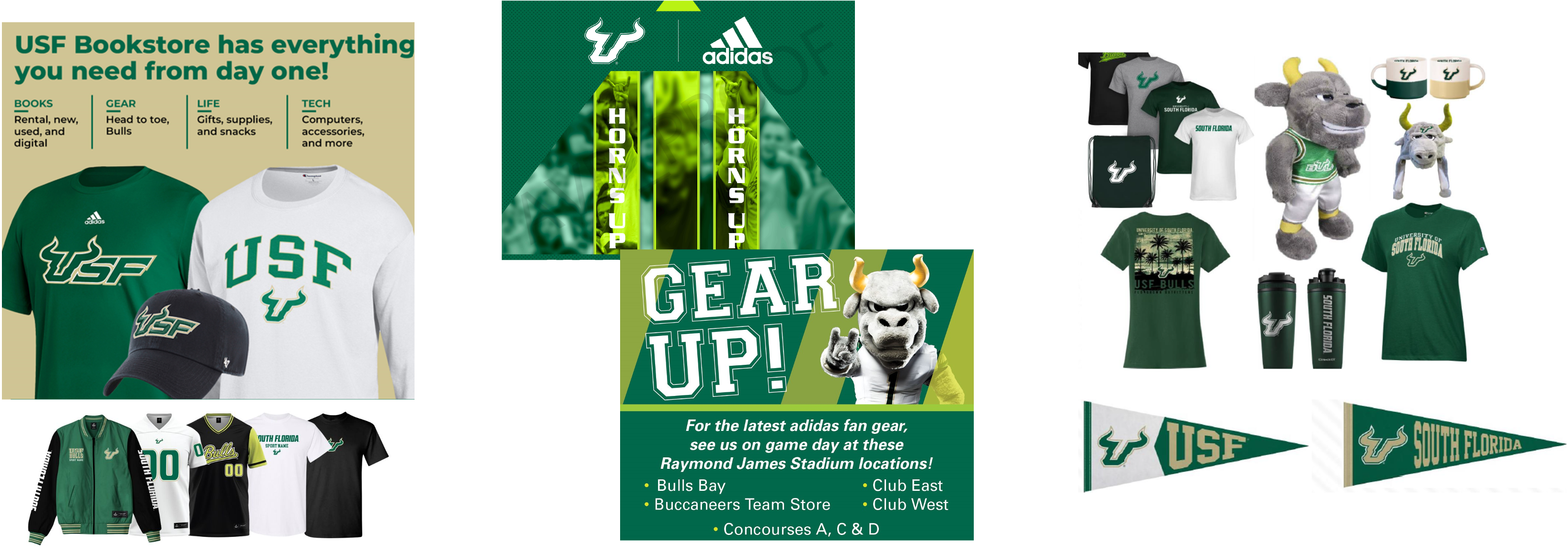 Various USF merchandise