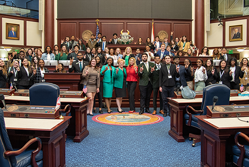Group photo at the Day at the Capitol event in Tallahassee