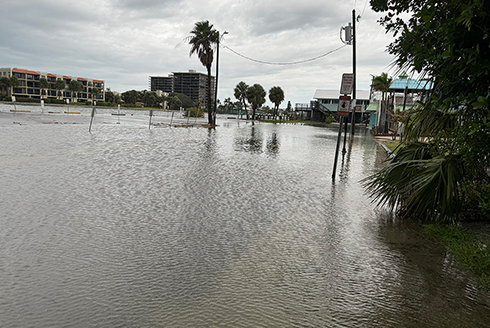 Flooded street in St. Petersburg
