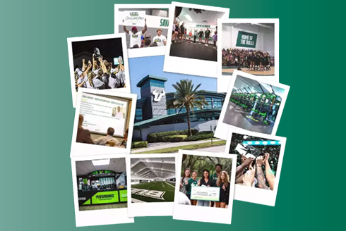 collage of athletics photos
