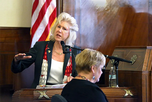 Kathleen Heide testifies in court