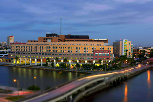 Tampa General Hospital at night