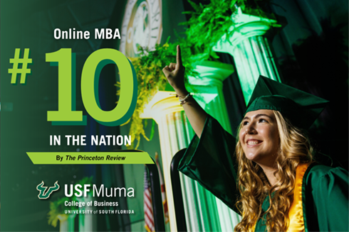 Graduate with graphic that says,