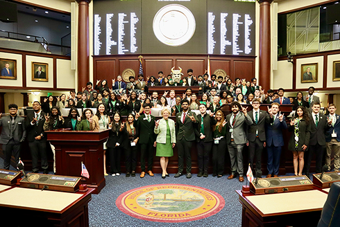 USF students and President Rhea Law at USF Day at the Capitol
