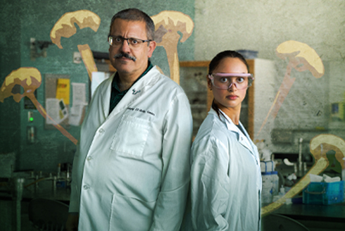 El-Rady and Selina in the lab with same theme of The Last of Us 