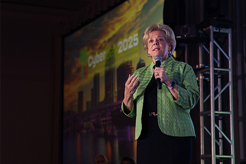 President Rhea Law speaks at CyberBay