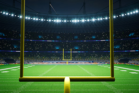 Goal post at a football stadium
