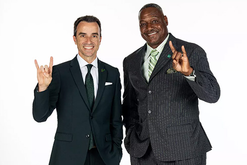 Rob Higgins and Derrick Brooks