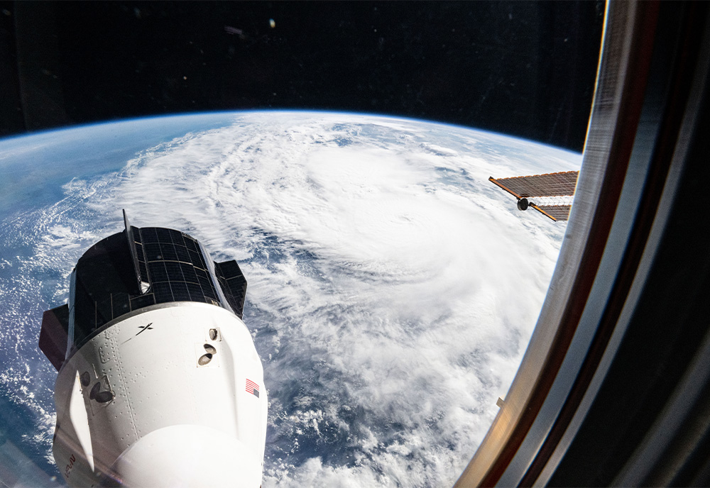 satellite view of hurricane