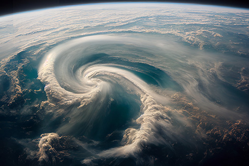 satellite view of hurricane
