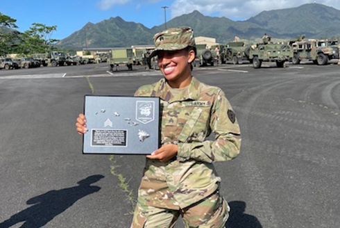 USF student Zayle Ruiz during her service in the Army
