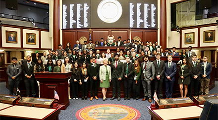 Group poses during USF Day at the Capitol