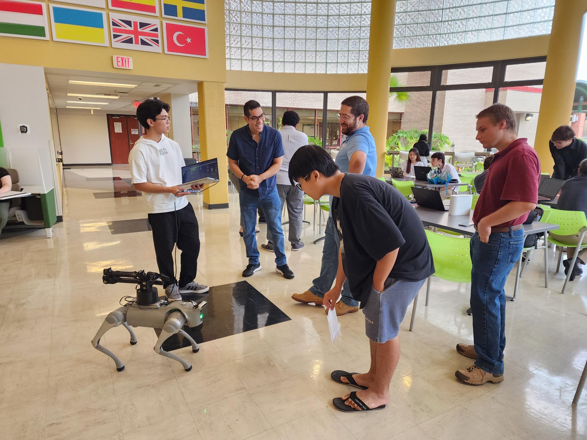 Demo of robotic dog on final day