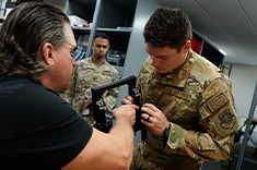 Servicemember works with Tony Lattanze to test JCREW