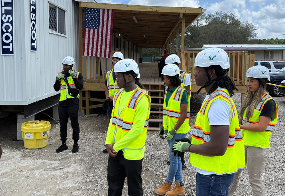 Students on the construction site