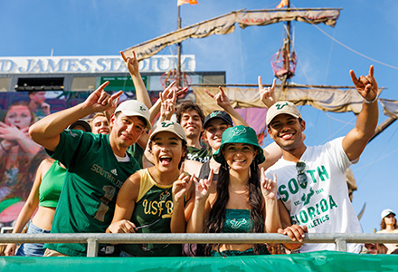 USF students attend USF football game
