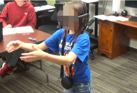 child wearing an extended reality headset