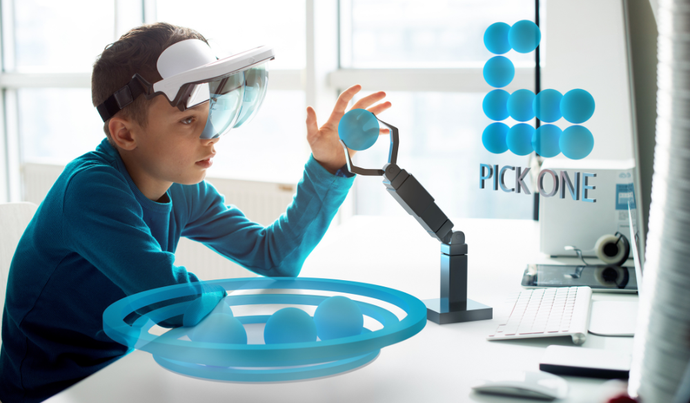 Child using augmented reality 