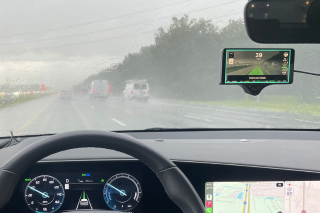 Dashcam during a hurricane