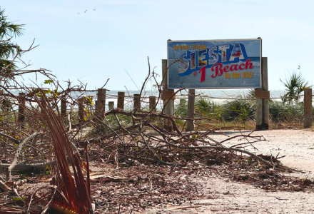 Siesta Beach after Hurricane Millton