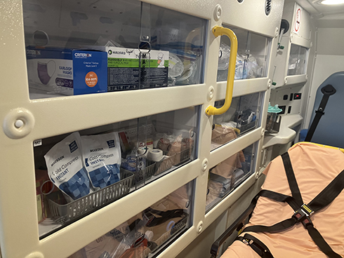 inside ambulance