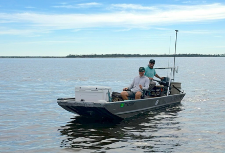 Lucas Griffin and his team on the Gulf
