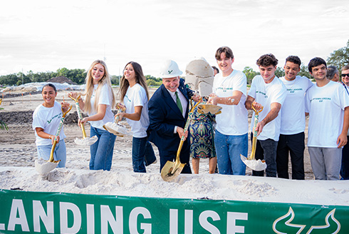 President Moez Limayem at groundbreaking
