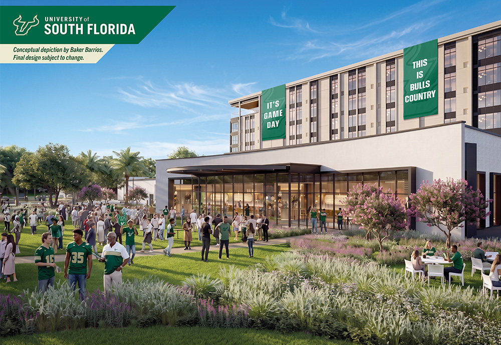 Rendering of game day at Uptown Landing