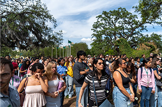 Vigil outside the Marshall Student Center