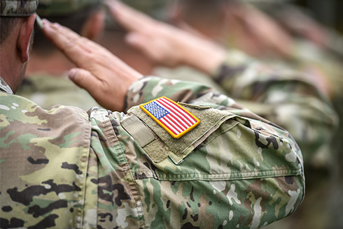 Members of the military salute