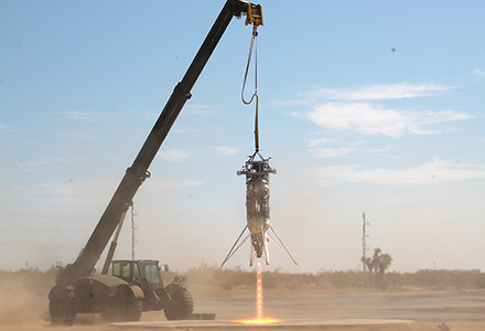 Rocket on the ground ready for lift-off